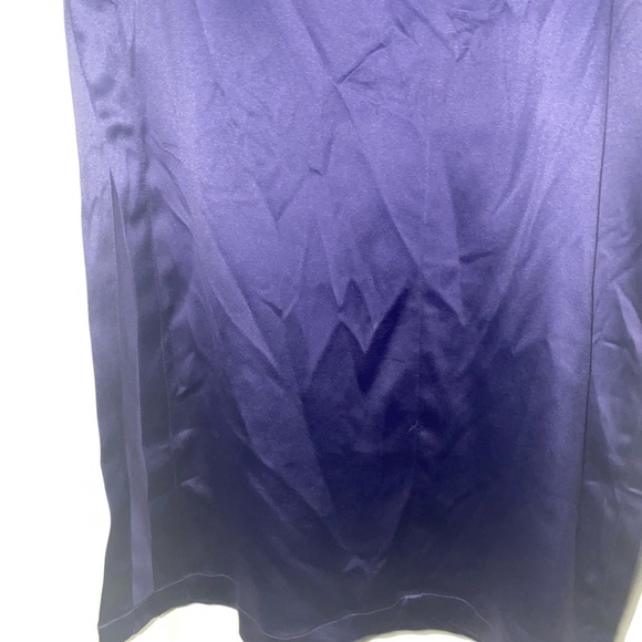 Anthropologie Sateen Trouser Dark Academia Preppy Purple Maxi Skirt High Slit 10 - Picture 5 of 12